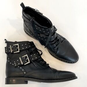 TED BAKER Kelanaa Studded Leather Booties Size 9